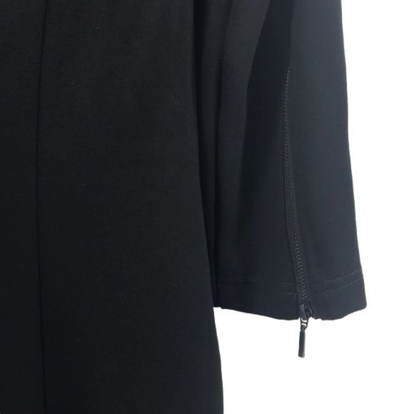 Kenar Black V-Neck Sheath Dress Zip Details 3/4 Sleeve size 4 Stretch Date Night - Picture 8 of 9